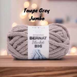 BERNAT BLANKET BIG YARN TAUPE GRAY POLYESTER 300g JUMBO